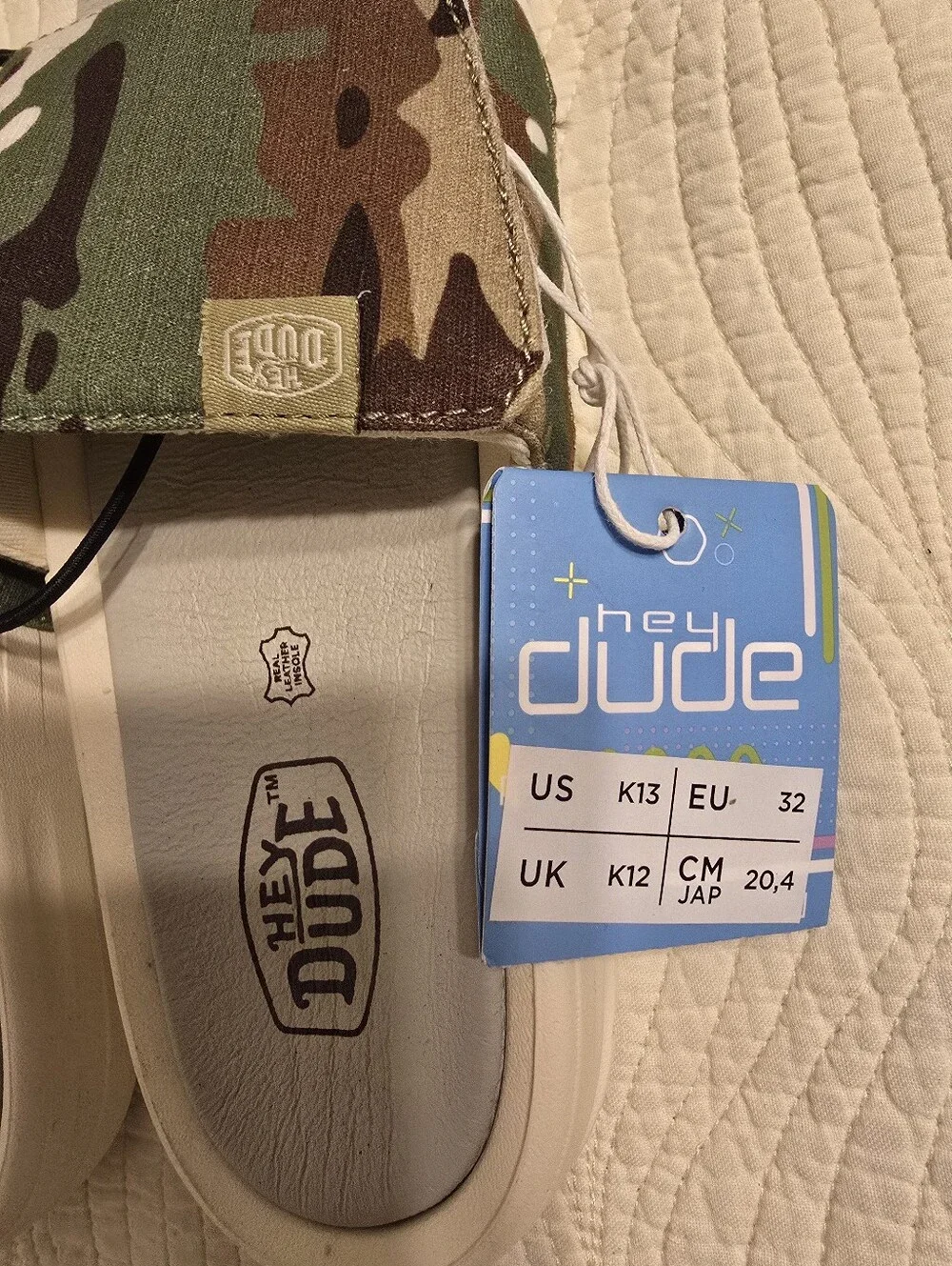 NWT Hey Dude Phoenix Youth Camo Slide Sandals